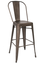 Indoor Steel Restaurant Barstool in Gun Color Coating