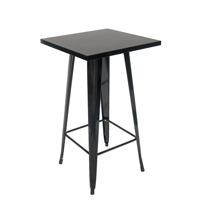 24x24 Inch Indoor Bar Height Steel Restaurant Table in Black Finish - Moda Seating Corp