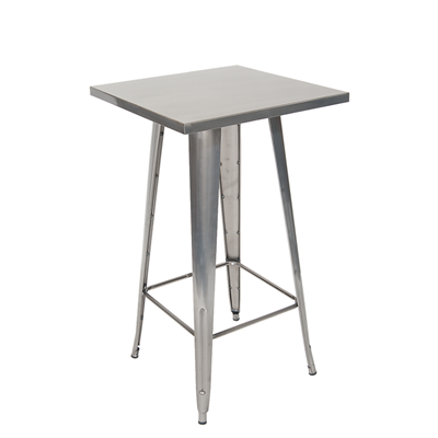 24x24 Inch Indoor Bar Height Steel Restaurant Table in Clear Coated Finish - Moda Seating Corp