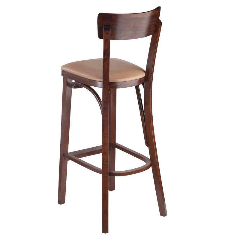 Slim Cafe Solid Beech Wood Indoor Restaurant Bar Stool - Moda Seating Corp