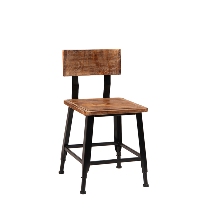 Indoor Black Metal Restaurant Chair With Pine Wood Seat & Back - Moda Seating Corp