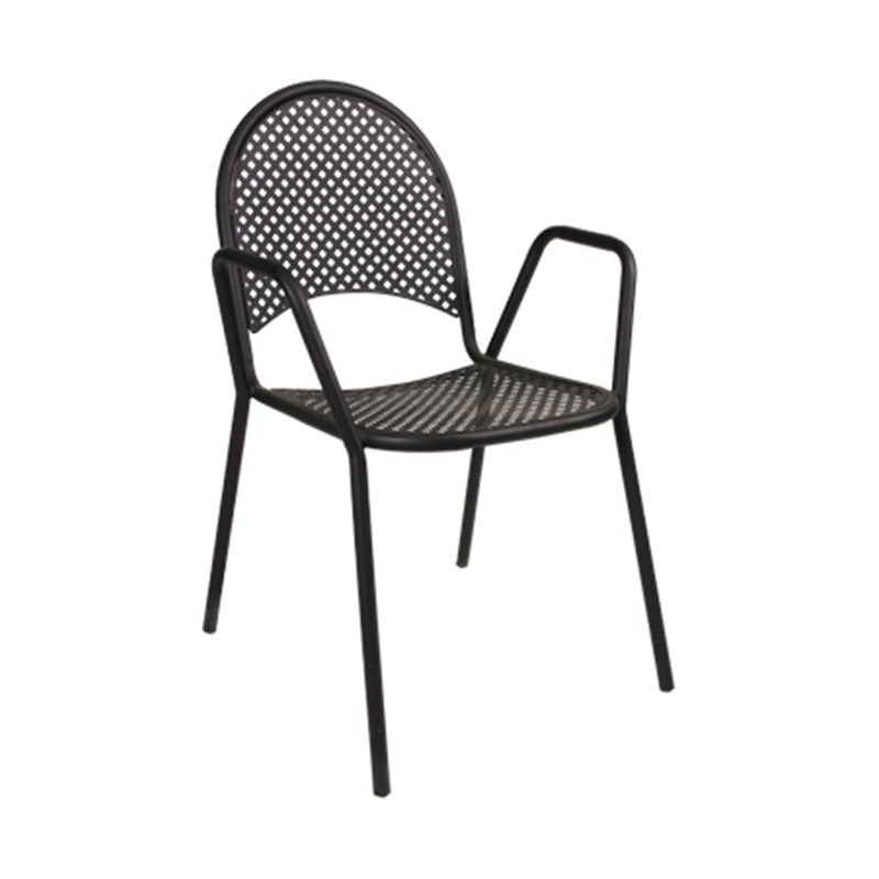 Black Metal Powder Coated Mesh Outdoor Restaurant Chair - Moda Seating Corp