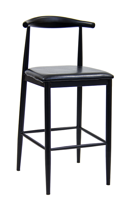 Indoor Restaurant Black Barstool & black vinyl seat