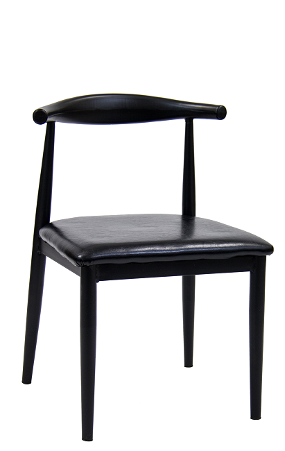 Black Metal Chair & black vinyl seat