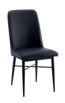 Black Steel Chair with Black Vinyl Back & Seat
