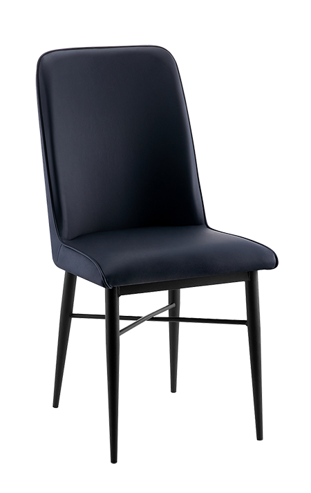 Black Steel Chair with Vinyl Back & Seat