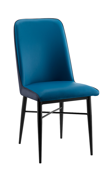 Black Steel Chair with Vinyl Back & Seat