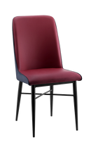 Black Steel Chair with Black Vinyl Back & Seat