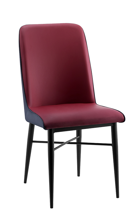 Black Steel Chair with Vinyl Back & Seat