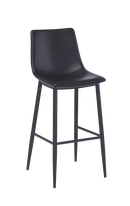 Vintage Black Steel Barstool with Black Vinyl Seat for Indoor Use