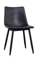 Vintage Black Steel Chair with Black Vinyl Seat