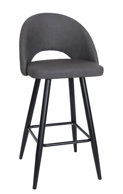 Dark Grey PU Leather Bar Stool with B...