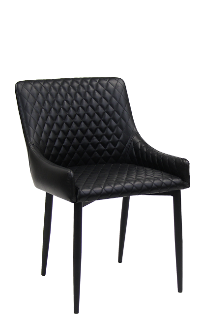 Metal Chair with Black Vinyl Seat and back