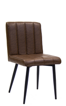 Metal Chair & Brown Vinyl Seat and Back