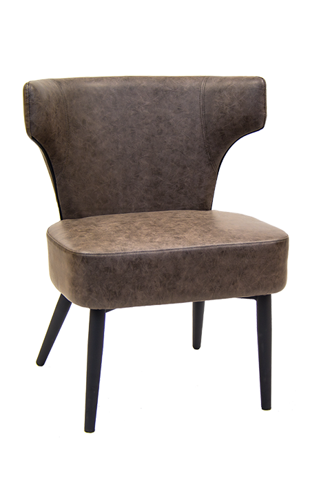 Light Brown PU Leather Chair with Black Steel Legs