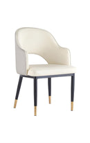 Indoor Steel Chair with Vinyl Seat and Back in Pearl White