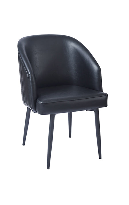 Black Barrel Chair with Steel Legs