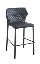 Diamond Pattern Stitched Steel Barstool w/ Vinyl Back & Seat