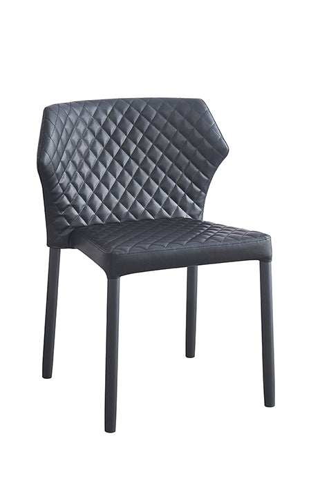 Diamond Pattern Stitched Steel Chair w/ Vinyl Back & Seat