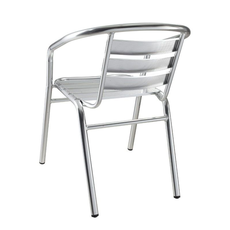 Aluminum Outdoor Slat Restaurant Stacking Arm Chair - Moda Seating Corp