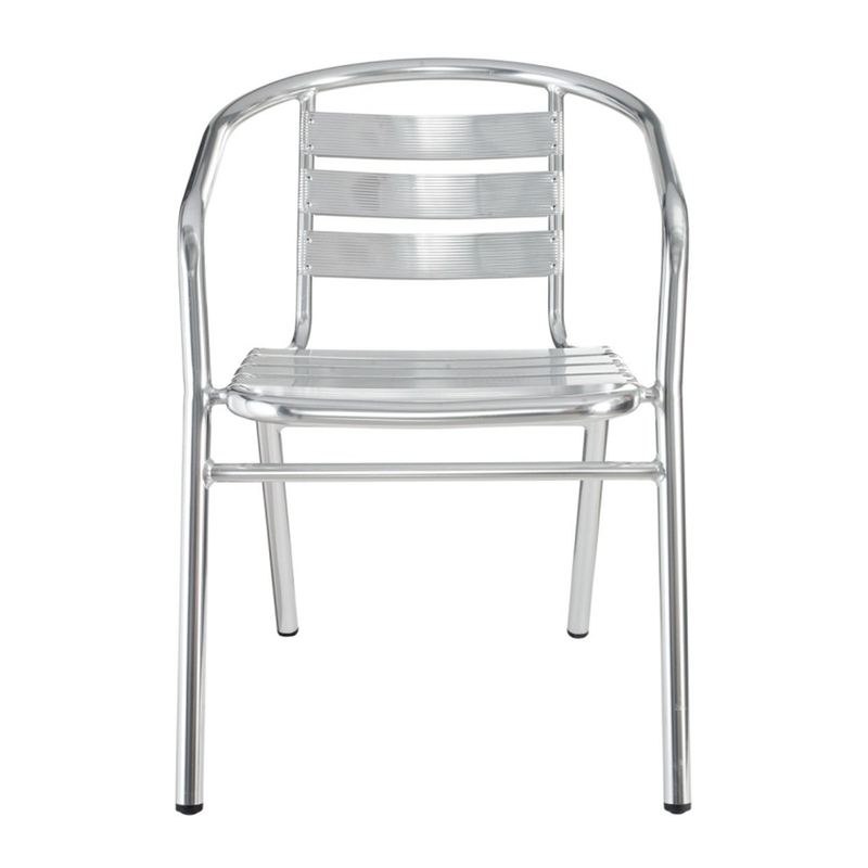 Aluminum Outdoor Slat Restaurant Stacking Arm Chair - Moda Seating Corp