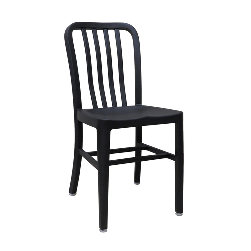 Aluminum Cafe Navy Restaurant Side Chair with Black Finish - Moda Seating Corp