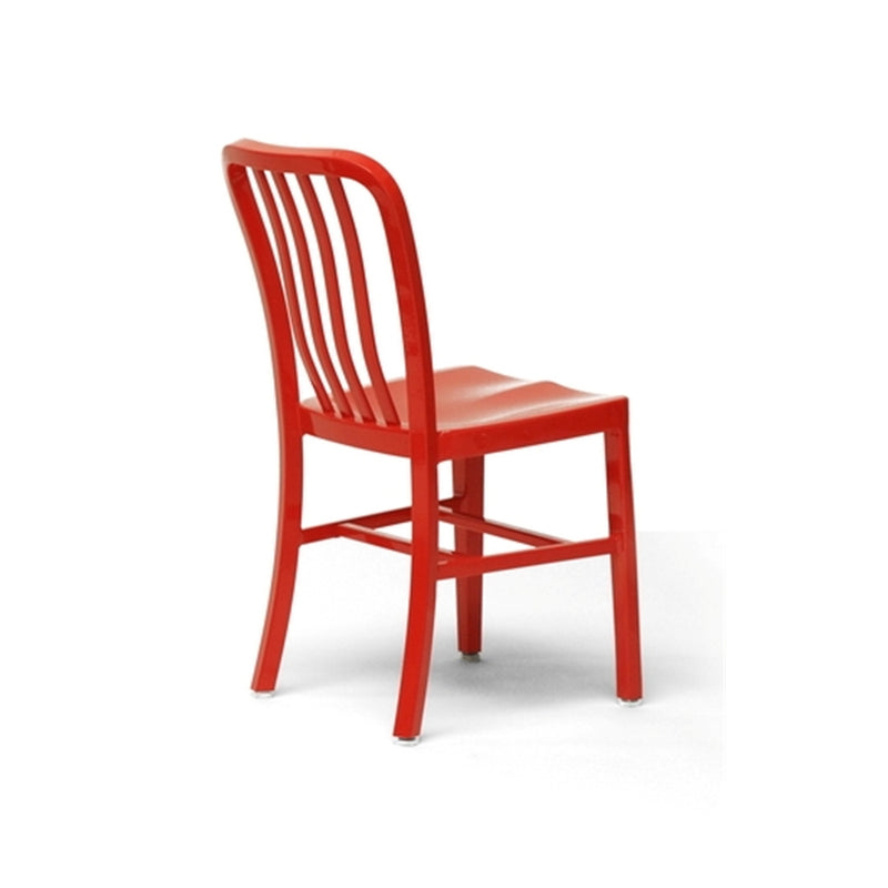 Aluminum Cafe Navy Restaurant Side Chair with Red Finish - Moda Seating Corp