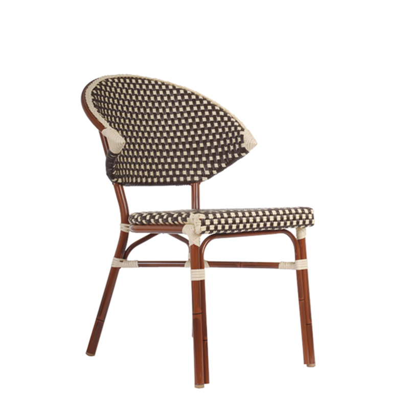 Aluminum And Cane Mahogany Bistro Outdoor Restaurant Side Chair - Moda Seating Corp