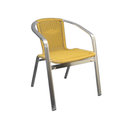 Aluminum and Golden Outdoor Wicker Stacking Restaurant Arm Chair - Moda Seating Corp