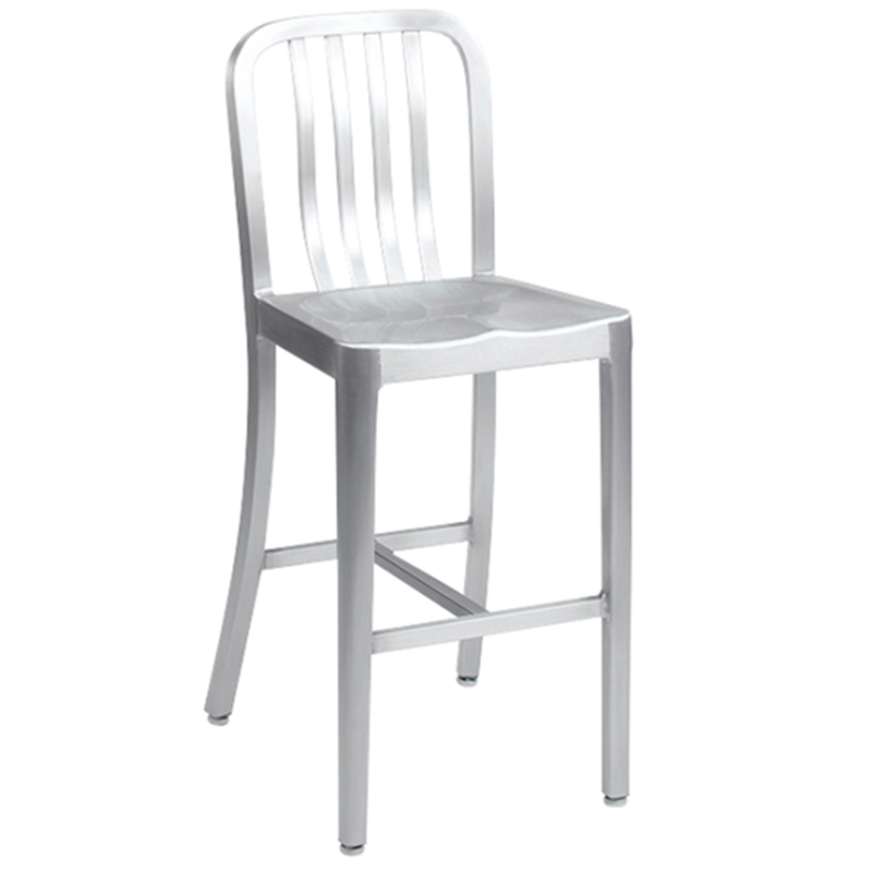 Brushed Aluminum Outdoor Restaurant Bar Stool with Spindles - Moda Seating Corp