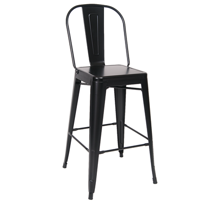 Indoor Metal Restaurant Barstool in Matte Black Finish - Moda Seating Corp