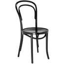 A black Beech wood bentwood Vienna coffee house side chair with a padded seat, Bentwood thonet no. 14