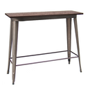 16"x48" Indoor Bar Height Table & Walnut Color Elm Wood Top