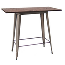 23"x48" Indoor Bar Height Table & Walnut Color Elm Wood Top