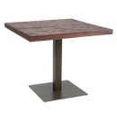 35"X35" Indoor Table with Walnut Color Elm Wood Top