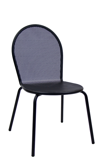 Outdoor Mesh Armless Black Metal Chair