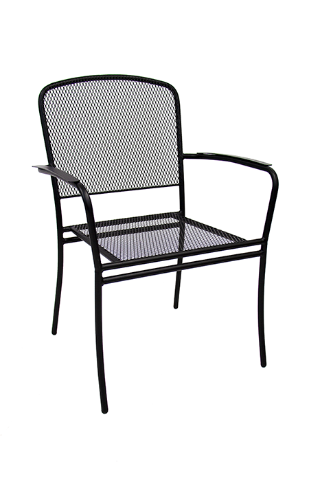 Outdoor Mesh Black Metal Armchair