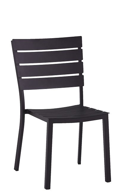 Ladder Back Metal Chair in Black Finish