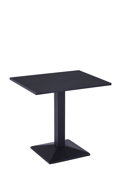 Outdoor Black Metal Table Set, Solid Top