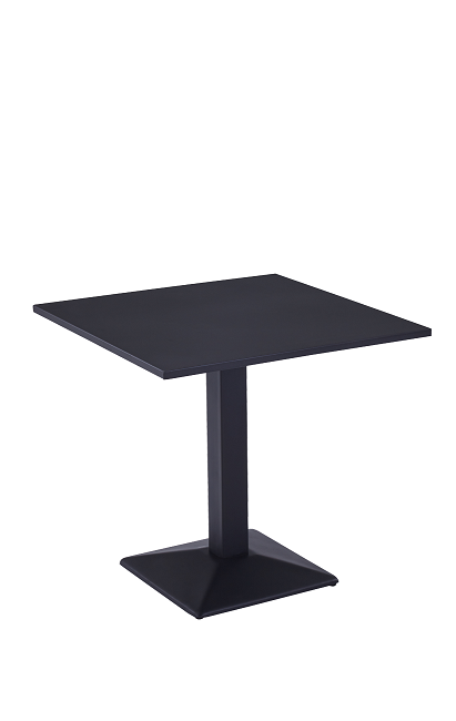 Outdoor Black Metal Table Set, Solid Top