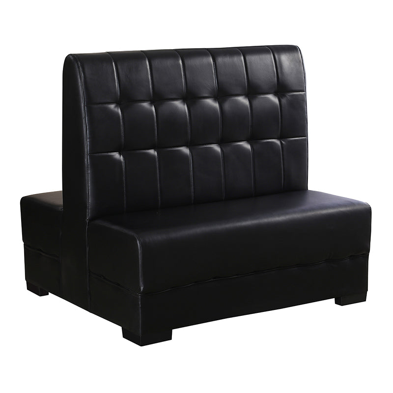 44"H, Square Tufted Back Vinyl Double Booth in Black