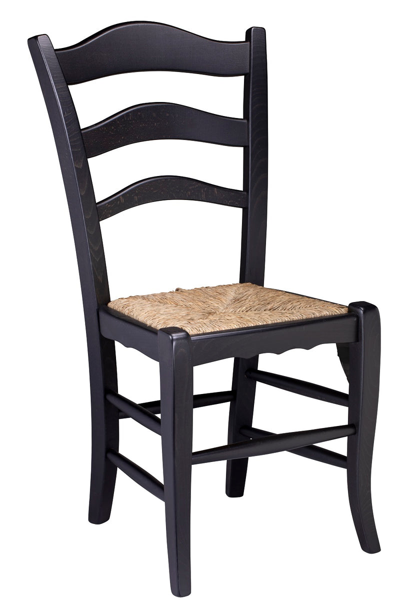 Ladder Back Wood Dining Chair with Straw Seat