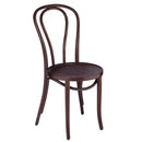 “Thonet-style steam bent wood chair with curved back”
